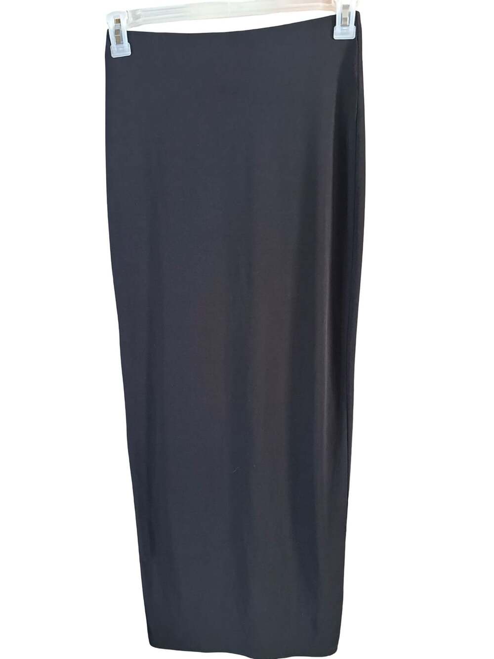 Forever 21 Black Midi Skirt with Back Slit Size 165/72A